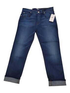 7 For All Mankind Jeans The Relaxed Skinny Girlfriend Blue Jeans SZ 30